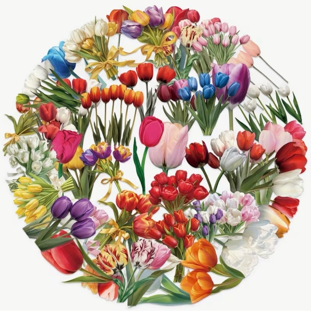 50 Colorful Tulip Flower Stickers Springtime Garden Florals - Picture 2 of 13